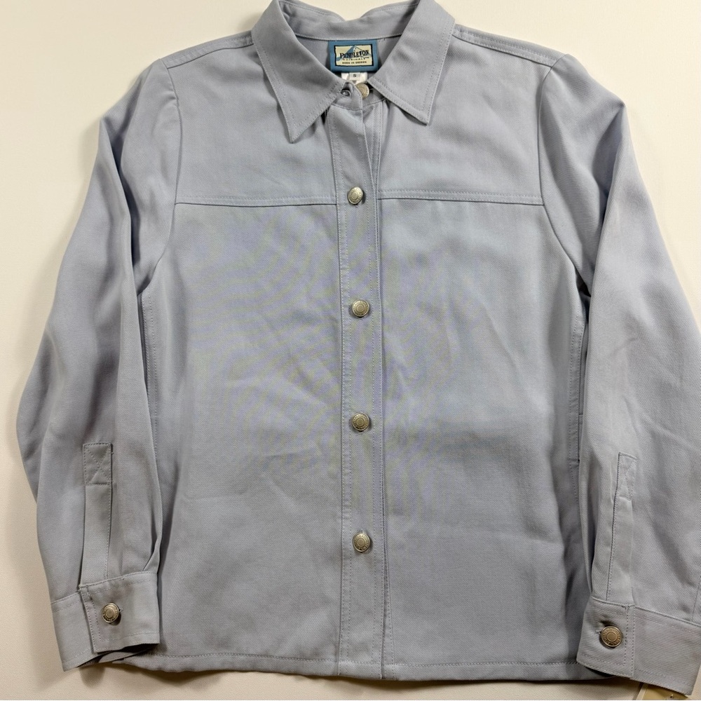 Pendleton Originals TENCEL Jacket Shirt Small NWT Light Blue Early 2000s Y2K